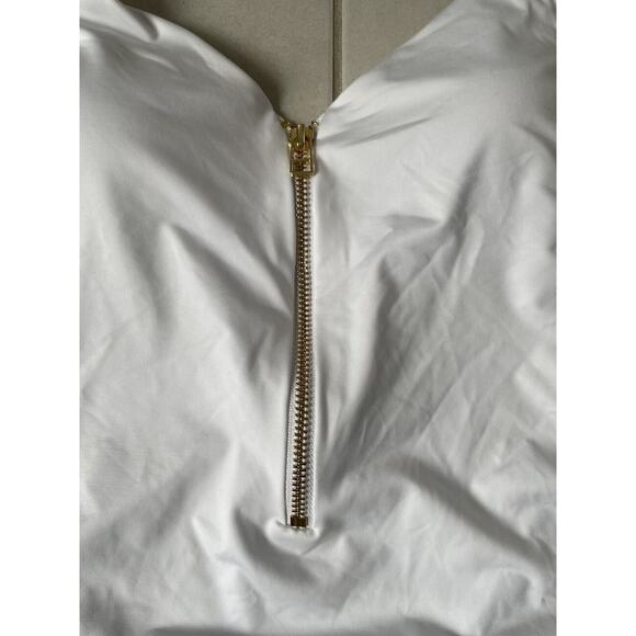 Kenny Flowers Swim One Piece Swimsuit Gold Zip The Santorini Swimwear - Picture 4 of 10